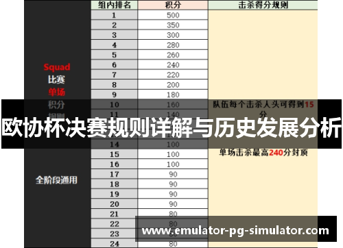 欧协杯决赛规则详解与历史发展分析